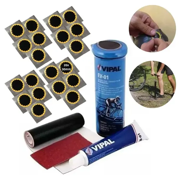 Kit Remendo Bike Pneu Camara De Ar +20 Reparos Estrela